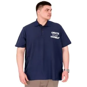 Büyük Beden Erkek T-Shirt Polo Yaka YOURSELF U25310 İndigo
