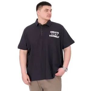 Büyük Beden Erkek T-Shirt Polo Yaka YOURSELF U25310 Lacivert