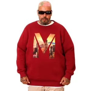 Plus Size Mens Sweatshirt u25807 BURGUNDY