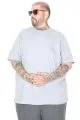 Büyük Beden Erkek T-Shirt Basic 20031 Gri Melanj GRI