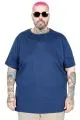 Büyük Beden Erkek T-Shirt Basic 20031 İndigo INDIGO