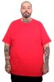 Büyük Beden Erkek Basic Bisiklet Yaka T-Shirt 20031 KIRMIZI