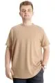 Big Size Mens T-Shirt Crew Neck WAFFLE 20033 Beige