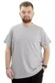 Big Size Mens T-Shirt Crew Neck WAFFLE 20033 Grey