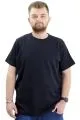 Big Size Mens T-Shirt Crew Neck WAFFLE 20033 Navy Blue