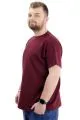 Big Size Mens T-Shirt Crew Neck WAFFLE 20033 Plum