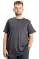 Big Size Mens T-Shirt FLAM Collar Basic 20035 AntraMelange