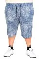 Plus Size Men Distressed Print Shorts 20037S Blue
