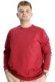 Big Size Mens Tshirt Long Arm Manşetli 20103 Burgundy