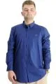 Big Size Mens Classic Shirt Elastic 20351 Indigo