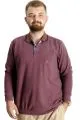 Big Tall Mens Polo Sweatshirt Velvet substitute Basic 20441 Gül Kurusu