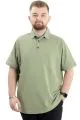 Big+Mens Tshirt Polo with pocket Classic Pike 20552 Cagla Greeni