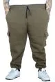Big Size Men 3 Thread Cargo Pocket Sweatpants 20584 Khaki