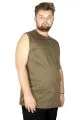 Battal Beden Erkek Kolsuz Tshirt Düz 20003 Haki [product_color]