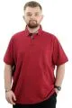 Battal Beden Erkek Tshirt Polo Yaka Cepli Klasik Pike 20552 Bordo BORDO
