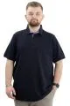 Battal Beden Erkek Tshirt Polo Yaka Cepli Klasik Pike 20552 Lacivert LACIVERT