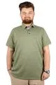 Battal Beden Erkek Tshirt Polo Yaka Cepli Klasik Pike 20552 Yeşil YESIL