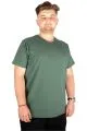 Büyük Beden T-Shirt V Yaka Likralı 20150 Nefti [product_color]
