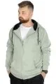Erkek Sweatshirt Kapşonlu Zippered Basic 20543 Su Yeşili YESIL