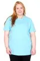 Big Size Elastan Basic Tshirt 20149 TURQUOISE
