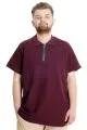 Big Size Mens T-Shirt Zipper Polo 21029 Plum