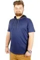 Büyük Beden Oversize Tshirt Kapşon Basic 21115 İndigo [product_color]