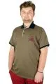 Büyük Beden T-shirt Polo Stay Positive 21309 Haki HAKI