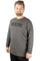 Büyük Beden Tshirt Bisiklet Yaka Creative 21194 Antramelanj MURDUM