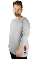Büyük Beden Tshirt Bisiklet Yaka Glory 21193 Grimelanj GRI