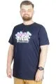 Büyük Beden T-Shirt Bis Yaka Man Official 22192 Lacivert LACIVERT