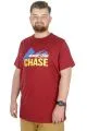 Büyük Beden T-Shirt Bis Yaka Chase 22193 Bordo BORDO