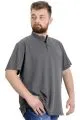 Big Size Mens T-Shirt Henley MD LOGO 22326 AntraMelange