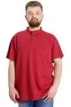 Big Size Mens T-Shirt Henley MD LOGO 22326 Burgundy