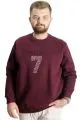 Big Size Mens Sweat Bis. Collar Workout 22530 Plum