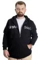 Big Size Sweat Hood Kanguru Zipper 22531 Black