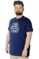 Büyük Beden T-Shirt Baskılı Powerfull 22155 İndigo [product_color]