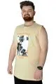Büyük Beden T-Shirt Kolsuz Manhattan Beach 22161 Bej [product_color]