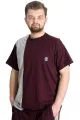 Büyük Beden T-shirt Parçalı MD08 22134 Mürdüm [product_color]
