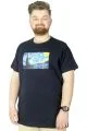 Büyük Beden Tshirt Baskılı Night 22156 Lacivert [product_color]