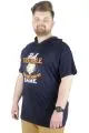 Büyük Beden Tshirt Kapşonlu Act now 22128 Lacivert LACIVERT