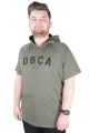 Büyük Beden Tshirt Kapşonlu DBCA 22119 Haki HAKI