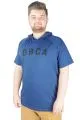 Büyük Beden Tshirt Kapşonlu DBCA 22119 Indigo INDIGO
