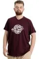 Big Size Mens T-Shirt V Collar MUSTANG 23034 Plum