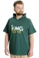 Big Size Mens T-Shirt Hoodie THE KING 23121 Naphtha