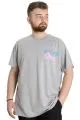 Big Size Mens T-Shirt GAME OVER 23130 Grey Melange