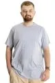 Big Size Mens T-Shirt Bis Collar Fragmented 23133 Grey Melange