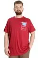 Big Size Mens T-Shirt ESTABLISMENT 23139 Burgundy