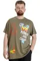 Big Size Mens T-Shirt DEW CLOUD 23145 Khaki