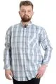 Big Size Mens Shirt Ekose Long Armlu 23300 Dark Khaki