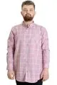 Big Size Mens Shirt Ekose Long Armlu 23300 Kızıl